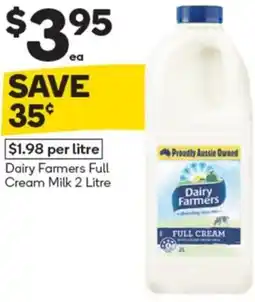 Woolworths Dairy Farmers Full Cream Milk 2 Litre offer