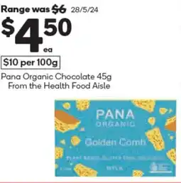 Woolworths Pana Organic Chocolate 45g offer