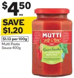 Woolworths Mutti Pasta Sauce 400g offer