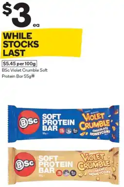 Woolworths BSc Violet Crumble Soft Protein Bar 55g offer