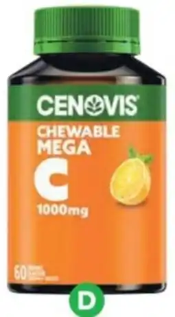 Woolworths Cenovis Mega C 1000mg Chewable Tablets Pk 60 offer