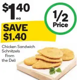 Woolworths Chicken Sandwich Schnitzels offer