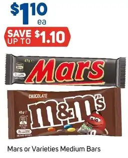 Foodland Mars or Varieties Medium Bars offer