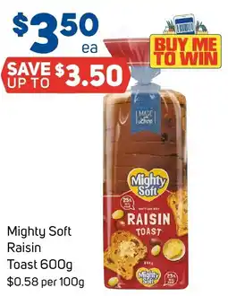 Foodland Mighty Soft Raisin Toast 600g offer