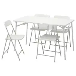 IKEA TorparÖ Table+4 folding chairs, outdoor, white/white/grey, 130 cm offer