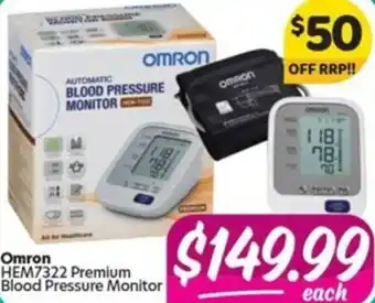 Your Discount Chemist Omron HEM7322 Premium Blood Pressure Monitor offer