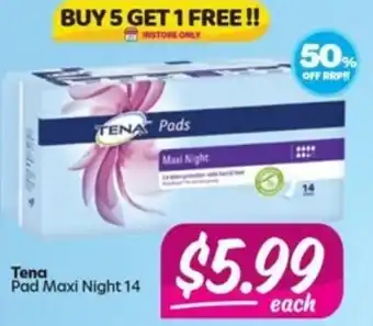 Your Discount Chemist Tena Pad Maxi Night 14 offer
