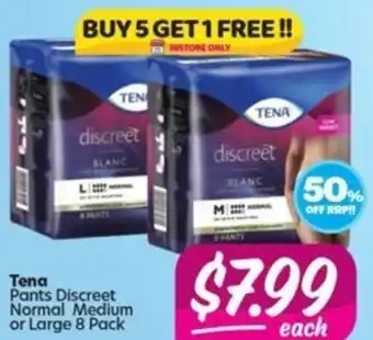 Your Discount Chemist Tena Pants Discreet Normal Medium or Large 8s offer