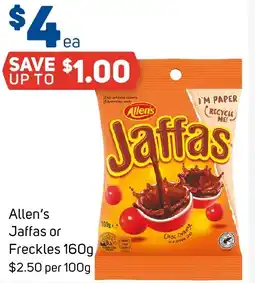 Foodland Allen's Jaffas or Freckles 160g offer
