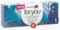 Foodland F. Community Co For U Regular Tampons 20 Pack offer