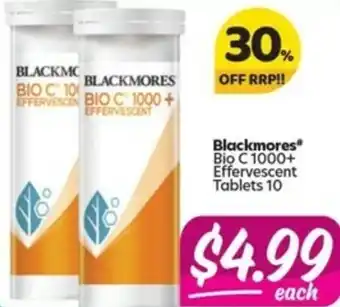 Your Discount Chemist Blackmores Bio C 1000+Effervescent 10 Tablets offer