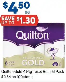 Foodland Quilton Gold 4 Ply Toilet Rolls 6 Pack offer