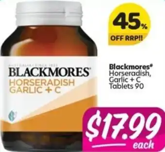Your Discount Chemist Blackmores Horseradish, Garlic+C 90 Tablets offer