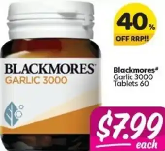 Your Discount Chemist Blackmores Garlic 3000mg 60 Tablets offer