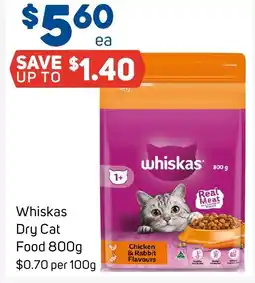 Foodland Whiskas Dry Cat Food 800g offer