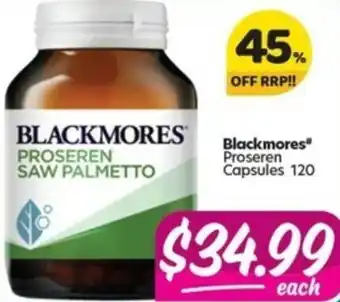 Your Discount Chemist Blackmores Proseren Saw Palmetto 120 Capsules offer