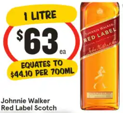 IGA Liquor Johnnie Walker Red Label Scotch offer