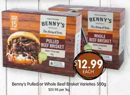 Spudshed Benny's Pulled or Whole Beef Brisket Varieties 500g offer