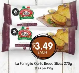Spudshed La Famiglia Garlic Bread Slices 270g offer