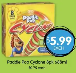 Spudshed Paddle Pop Cyclone 8pk 688ml offer