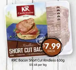 Spudshed KRC Bacon Short Cut Rindless 630g offer
