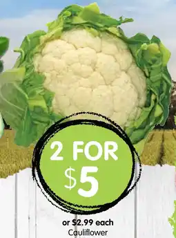 Spudshed Cauliflower offer