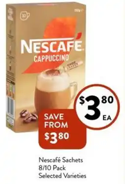 Foodworks Nescafé Sachets 8/10 Pack Selected Varieties offer