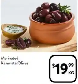 Foodworks Marinated Kalamata Olives offer