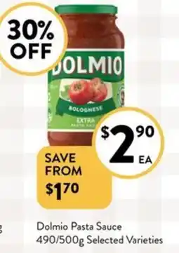 Foodworks Dolmio Pasta Sauce 490/500g Selected Varieties offer