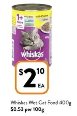 Foodworks Whiskas Wet Cat Food 400g offer