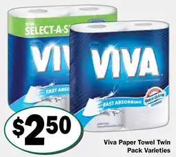 Friendly Grocer Viva Paper Towel Twin Pack Varieties offer