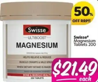 Your Discount Chemist Swisse Magnesium 200 Tablets offer