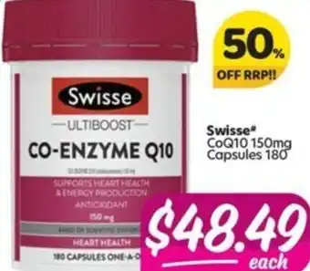 Your Discount Chemist Swisse Co-Enzyme Q10 150mg 180 Capsules offer