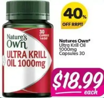 Your Discount Chemist Nature's Own Ultra Krill Oil 1000mg 30 Capsules offer