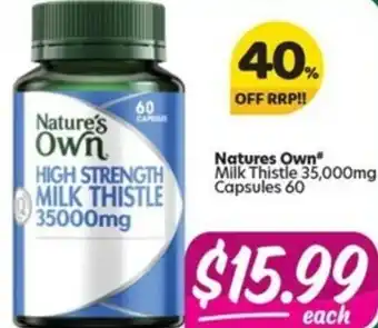 Your Discount Chemist Nature's Own Milk Thistle 35000mg 60 Capsules offer