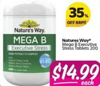 Your Discount Chemist Nature's Way Mega B Executive Stress 200 Tablets offer