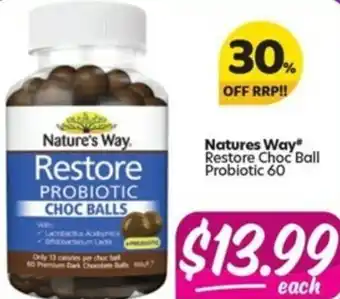 Your Discount Chemist Nature's Way Restore Probiotic Choc Balls 60s offer