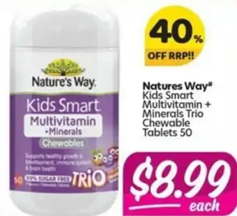 Nature's Way Kids Smart Multivitamin+Minerals Chewables 50 Tablets