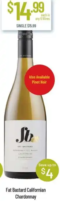 Chambers Cellars Fat Bastard Californian Chardonnay offer