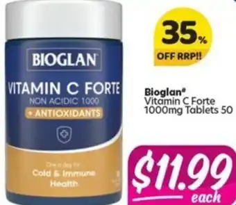 Your Discount Chemist Bioglan Vitamin C Forte 1000mg 50 Tablets offer
