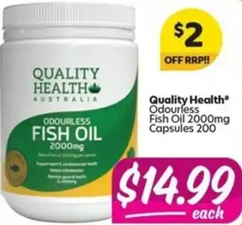 Your Discount Chemist Quality Health Odourless Fish Oil 2000mg 200 Capsules offer
