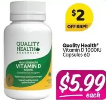 Your Discount Chemist Quality Health Vitamin D 60 Capsules offer