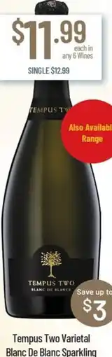 Chambers Cellars Tempus Two Varietal Blanc De Blanc Sparkling offer