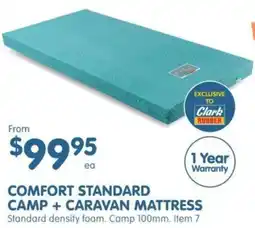 Clark Rubber COMFORT STANDARD CAMP+CARAVAN MATTRESS offer