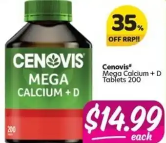 Your Discount Chemist Cenovis Mega Calcium+D 200 Tablets offer