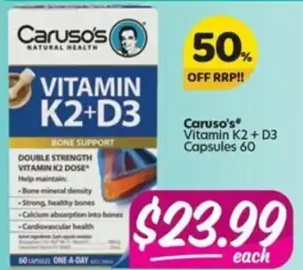 Your Discount Chemist Caruso's Vitamin K2 + D3 offer