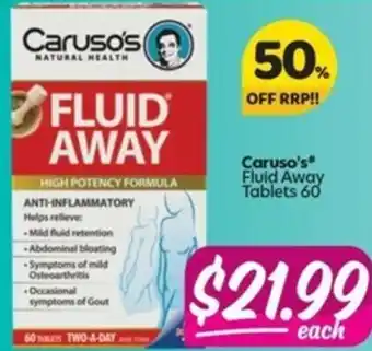 Your Discount Chemist Caruso's Fluid Away Tablets offer