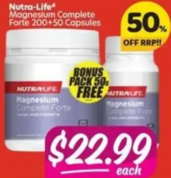 Your Discount Chemist Nutra-Life Magnesium Complete Forte 200+50 Capsules offer
