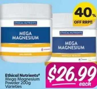 Your Discount Chemist Ethical Nutrients Mega Magnesium Powder 200g offer
