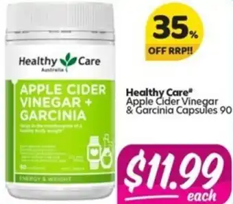 Your Discount Chemist Healthy Care Apple Cider Vinegar & Garcinia Capsules 90 offer